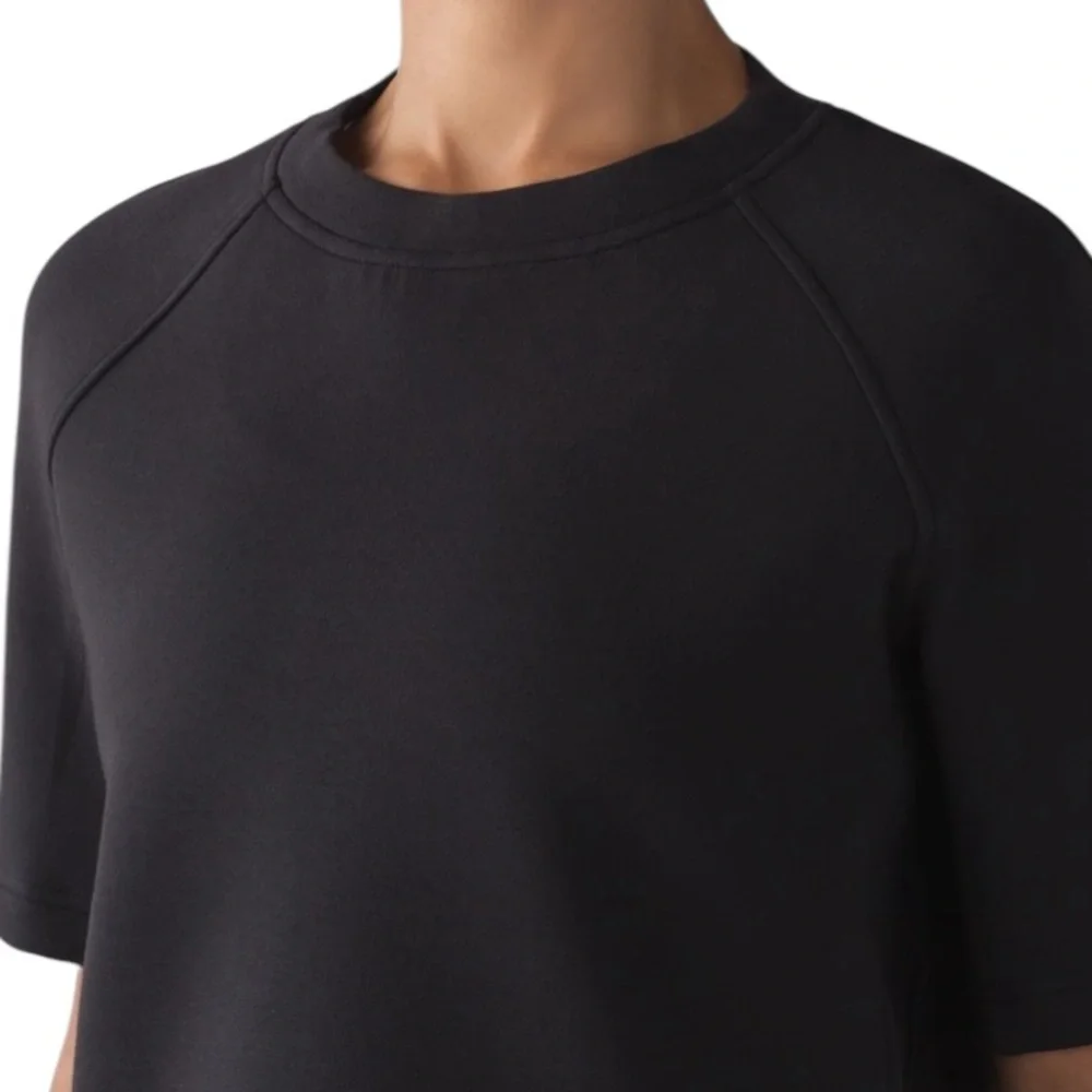 Lululemon NTS Cropped Short Sleeve Sweatshirt Black  Size 10 - Picture 8 of 10